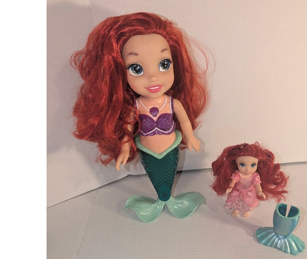 Disney 14" Ariel Sing Sparkle Princess Doll 6" Ariel Doll Tail